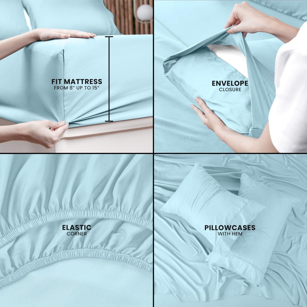 Utopia Bedding King Sheet Set – 4 Piece Bed Sheets for King Size Bed, Soft