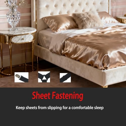 6-Pack Adjustable Sheet Straps, Fitted Sheet Holders， Secure Your Bed Sheets