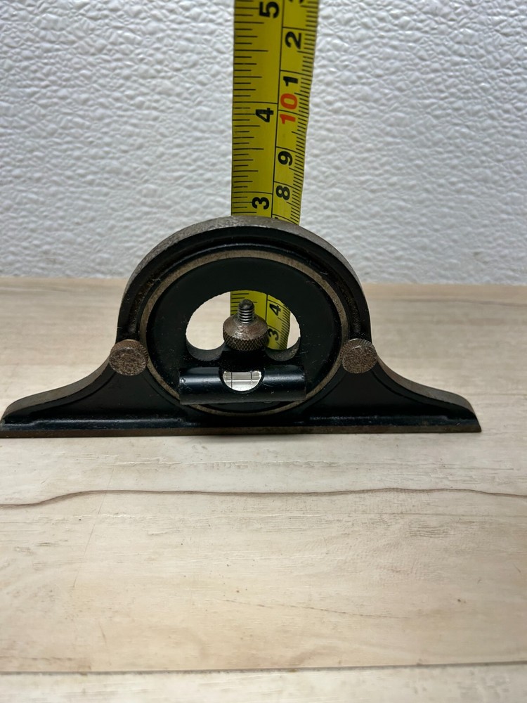 Vintage Metal Machining Woodworking Protractor Tool Head Level
