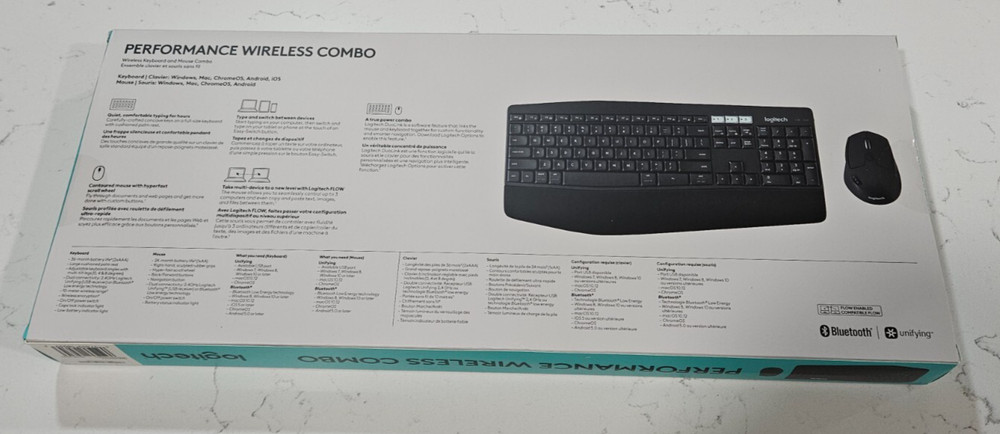 Logitech MK850 Performance Wireless Keyboard Mouse Combo Unifying USB K850 M720