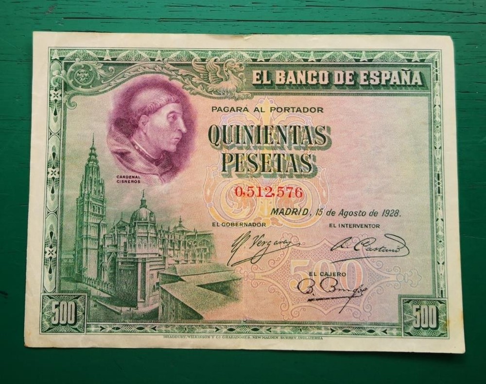 Spain 1928 500 Pesetas Note Banknote #933