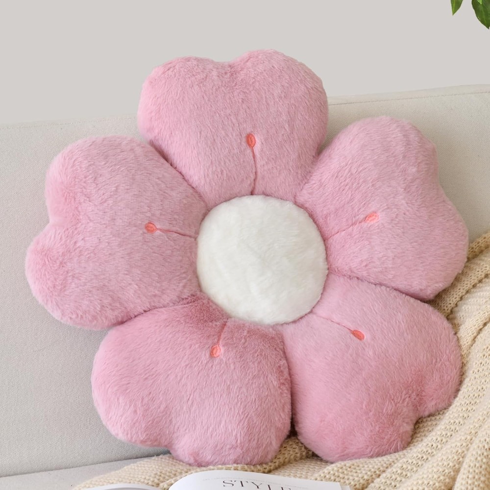 Flower Shaped Pillow, Cute Decorative Throw Pillow with Soft Artificial