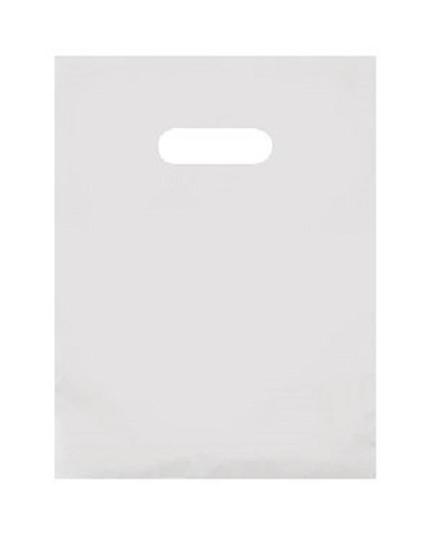 Bags Plastic Clear Frosty 500 9" x 12" Retail Merchandise Diecut Handles Frosted