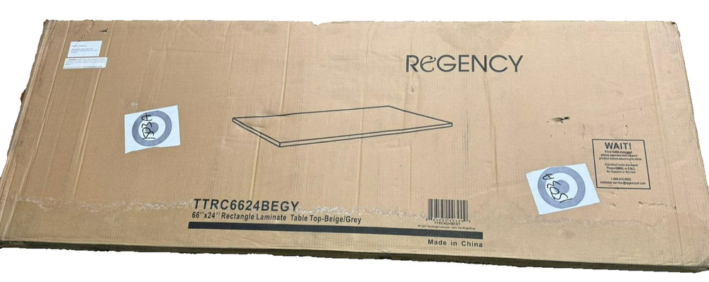 Regency 66x24" Rectangle Laminate Office Table Top Beige/Grey TTRC6624BEGY