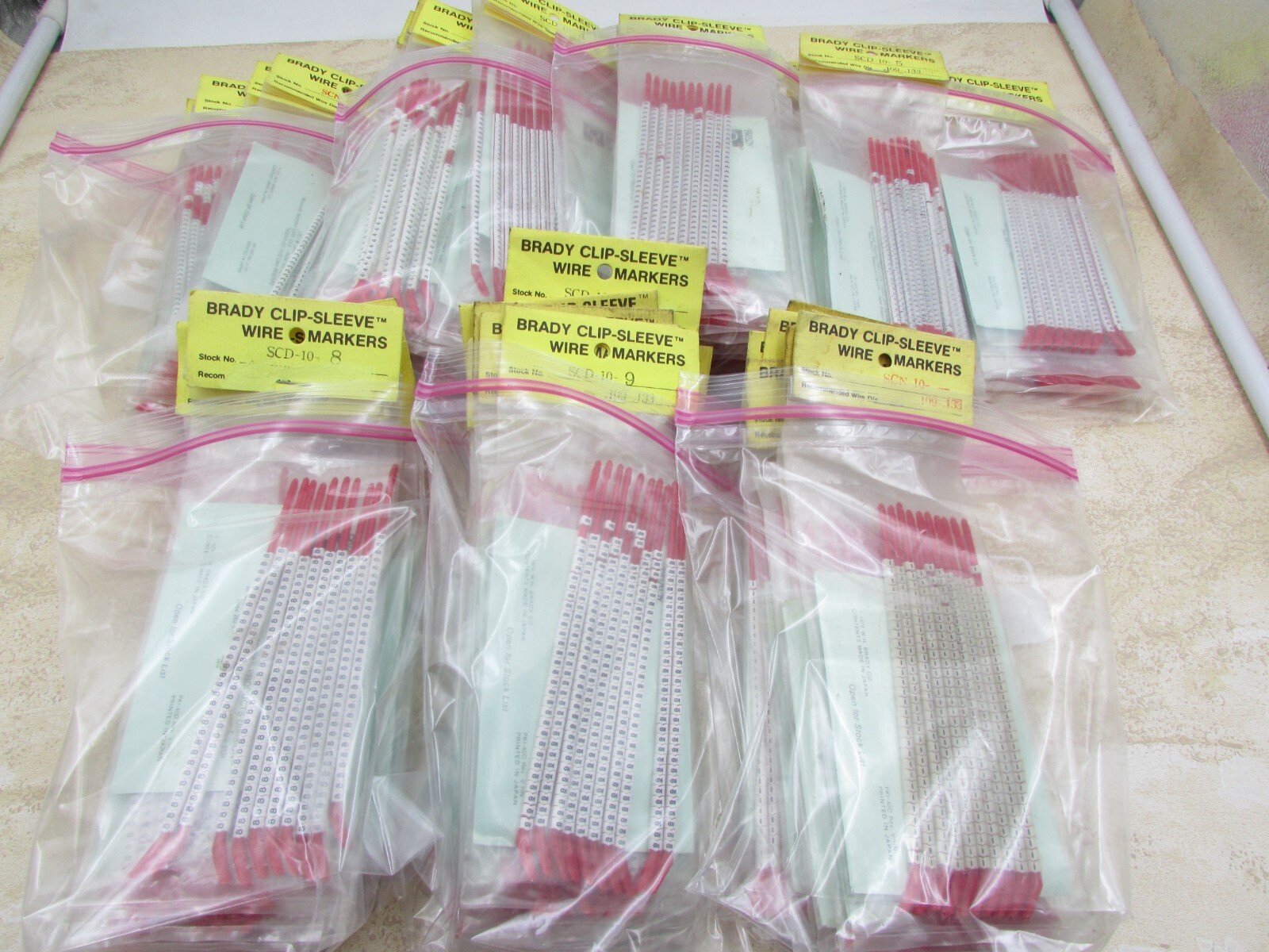 BRADY Clip Sleeve Wire Markers .106/.133 (YOU PICK) 3, 4, 5, 6, 7, 8, 9, - Minus