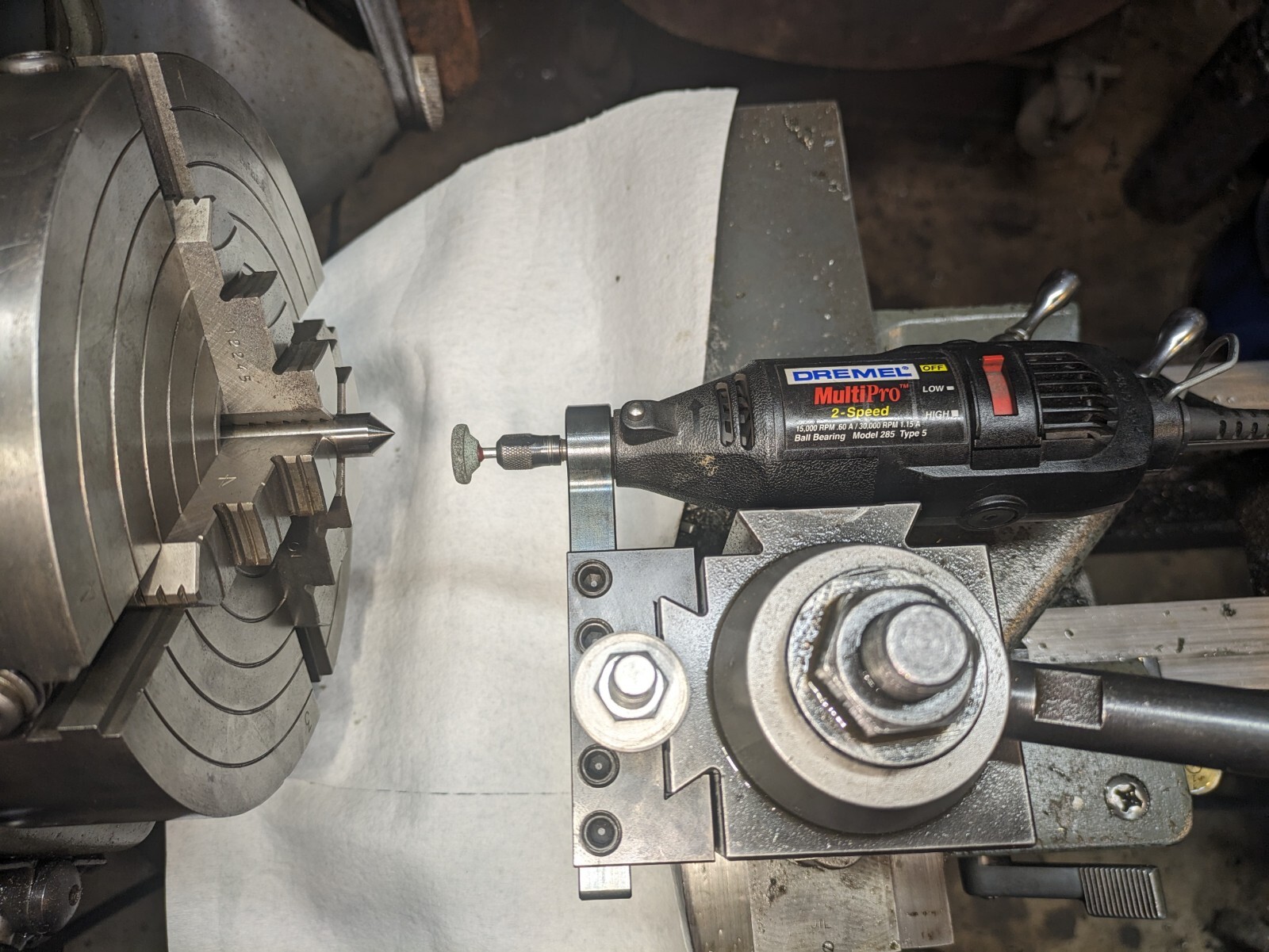 Dremel Lathe Tool Post Grinder Attachment 3/4-12 Thread A-36 Steel Made In U.S.A