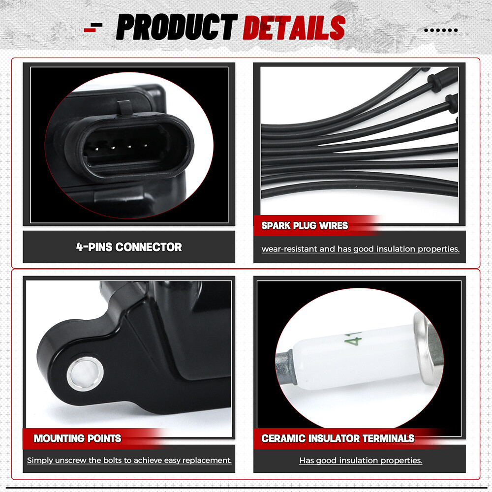 8X OEM AcDelco UF413 Ignition Coil & 41-962 Spark Plug & 9748GG Wire For GMC