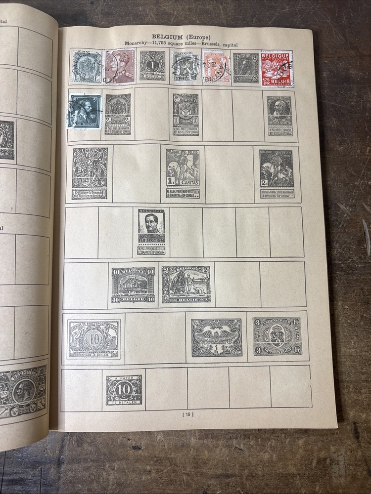 Vintage Around The World Stamp Book Fully Illustrated • Several Stamps Inside
