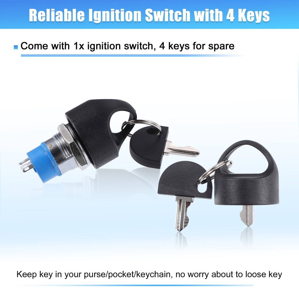 Single Set Ignition Starter on Off Switch Lock with Keys 4 Wheels Universal
