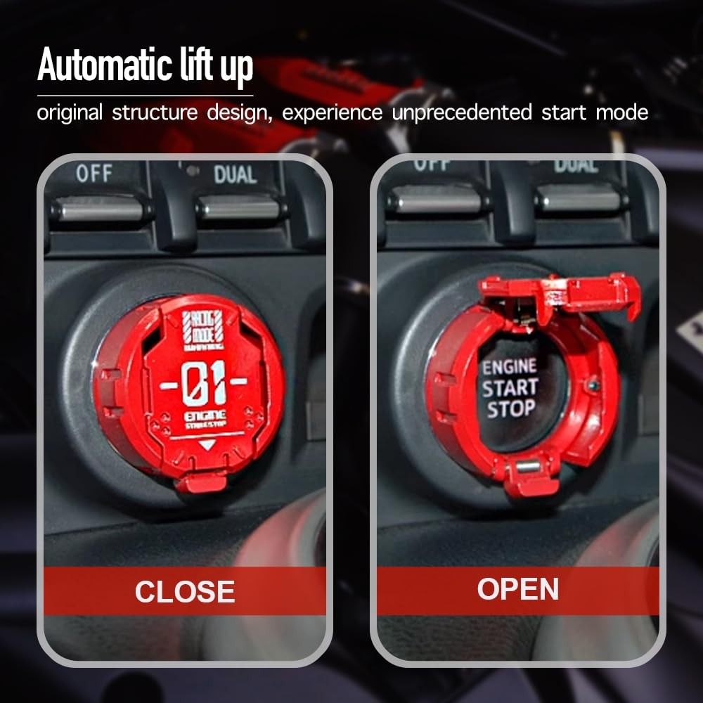 𝙊𝙧𝙞𝙜𝙞𝙣𝙖𝙡 | Push Start Button Cover, Metal Mecha Car Engine Start Stop...