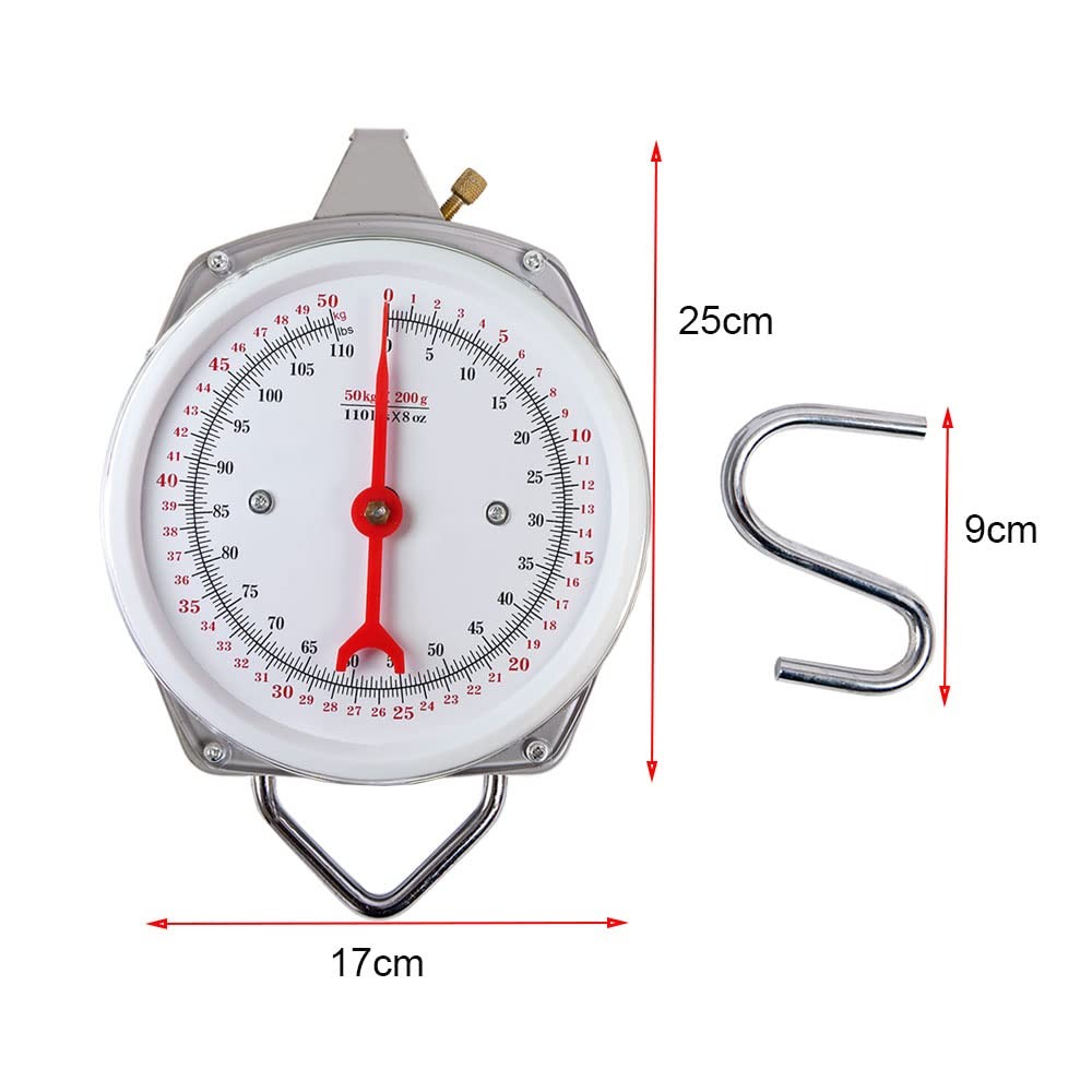Spring Hanging Dial Scale,110lbs Industrial Hanging Scale,Spring Mechanical H...