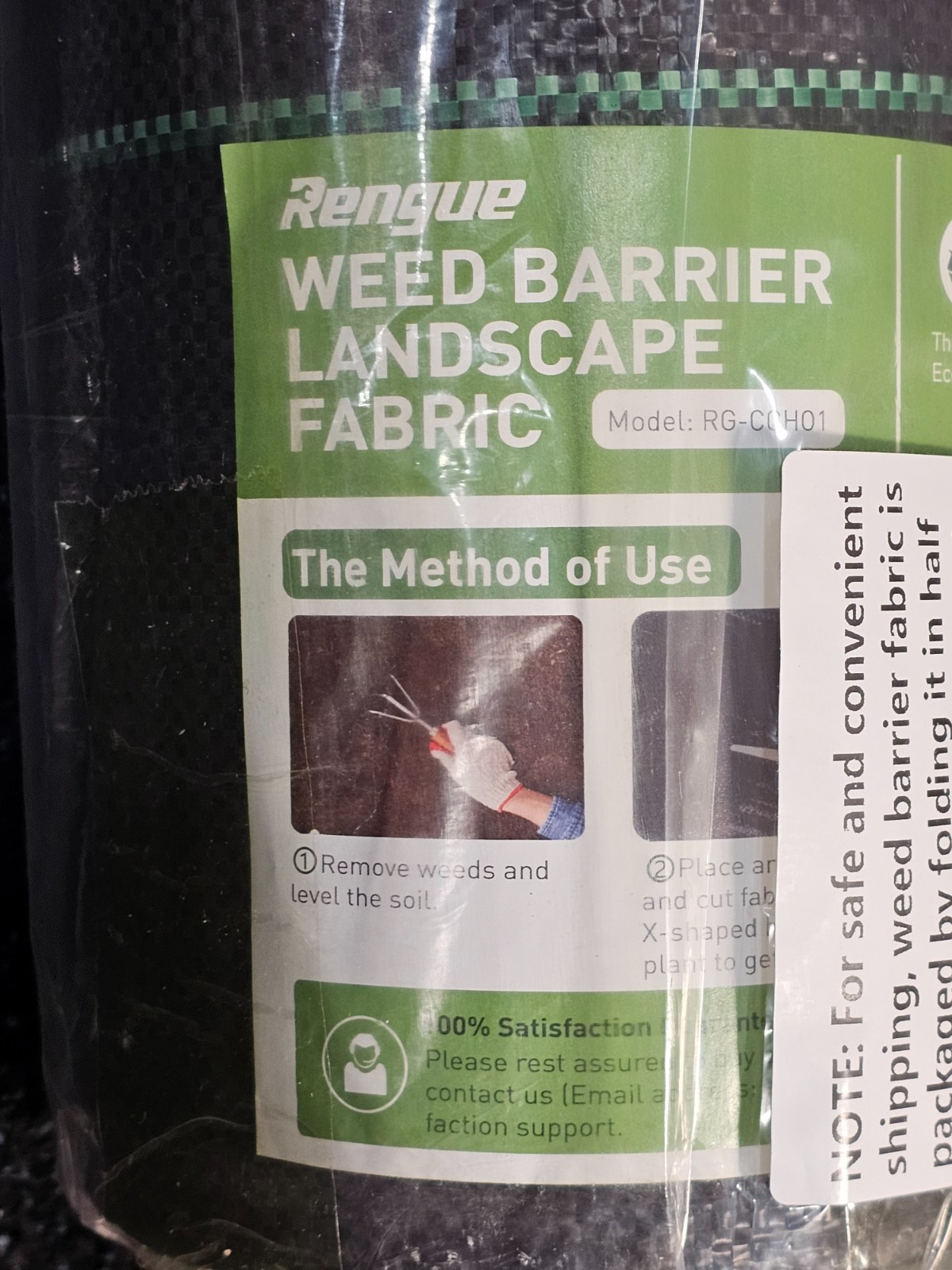 Rengue RG-CCH01 6x300FT Weed Barrier Landscape Fabric Blocker Garden Cover 2.4OZ