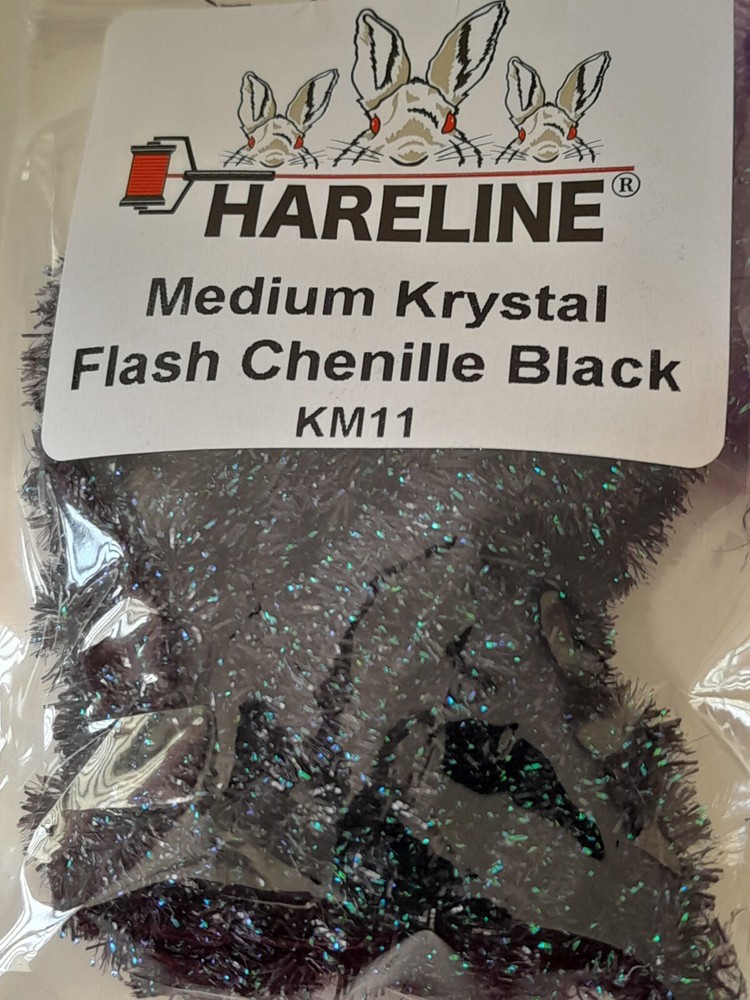 Hareline Medium Krystal Flash Chenille 17 Colors Same Day Flat Combined Shipping