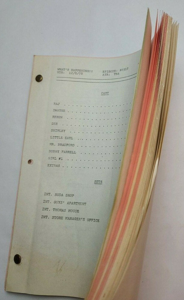 WHAT'S HAPPENING!! / 1978 TV Script, Danielle Spencer "A Present for Dee"