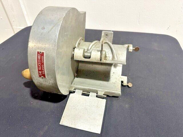 "THE SLICE CHIEF" BASE MOUNTED MANUAL VEGETABLE SLICER + ADJUSTABLE BLADE