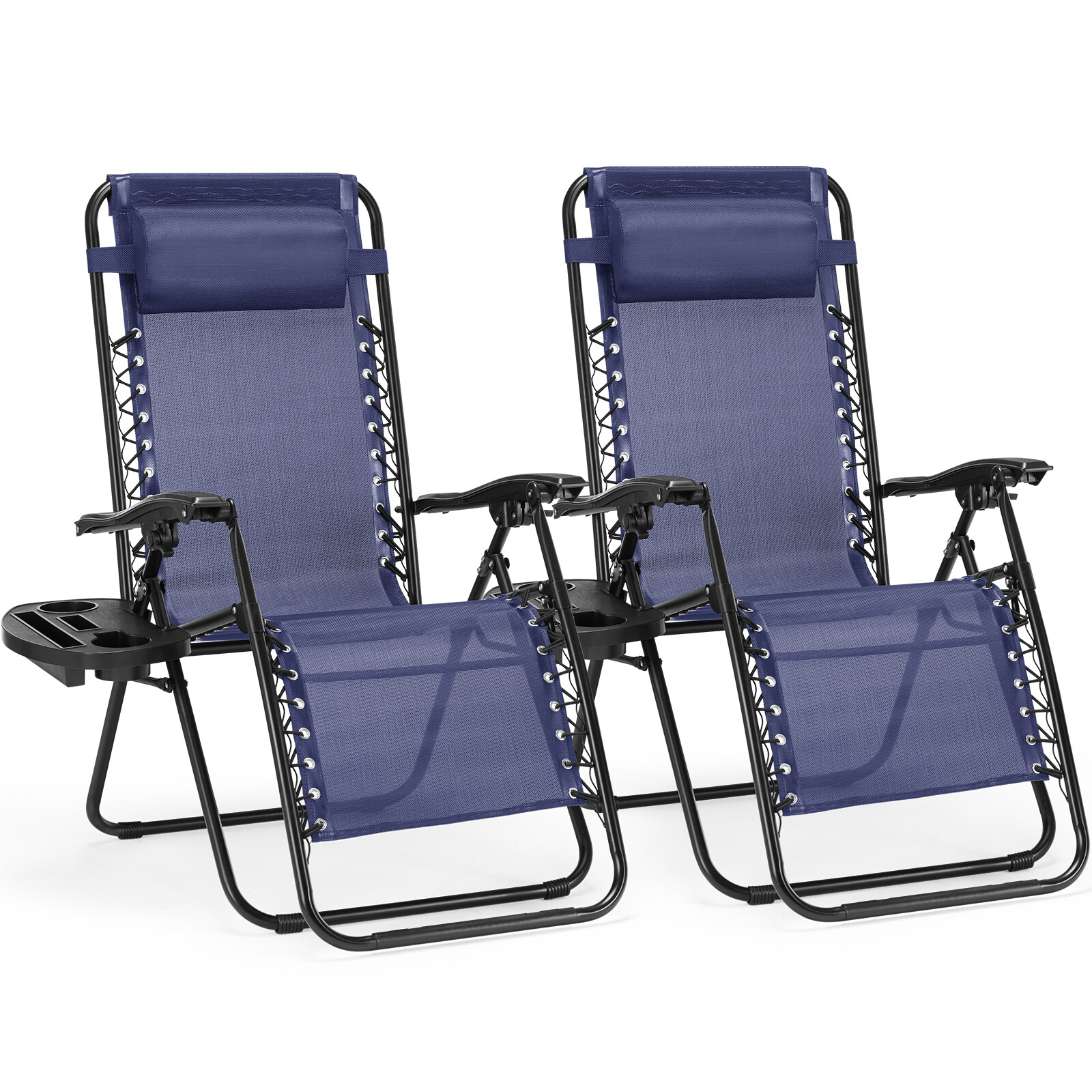 Set of 2 Zero Gravity Chair Folding Outdoor Patio Lounge Recliner Garden Camping