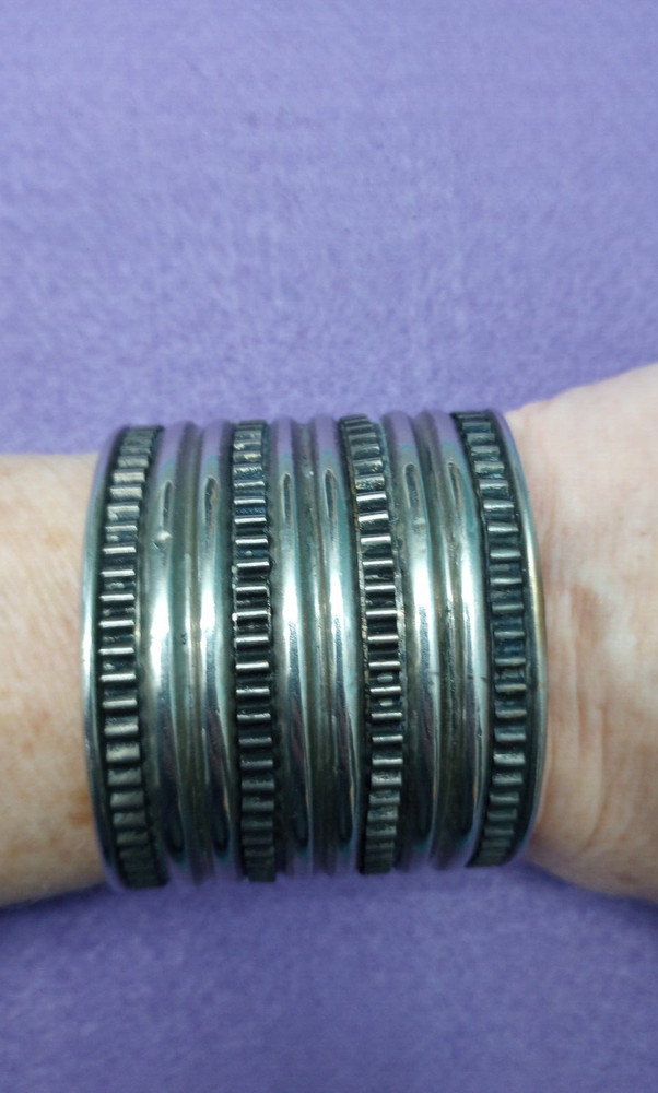 Silver tone 2" Cuff Bracelet