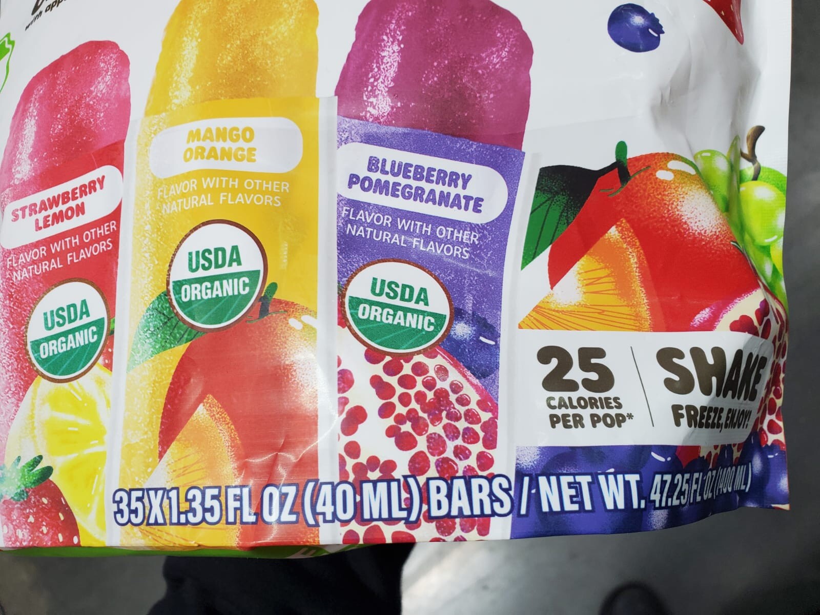 Deebee’s Organics Super Fruit Organic Freezie Pops Assorted Flavors, 35 Pops!