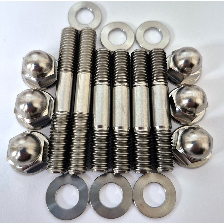 YZ250 (1986-1998)  TITANIUM head stud set with Ti nuts + washers.