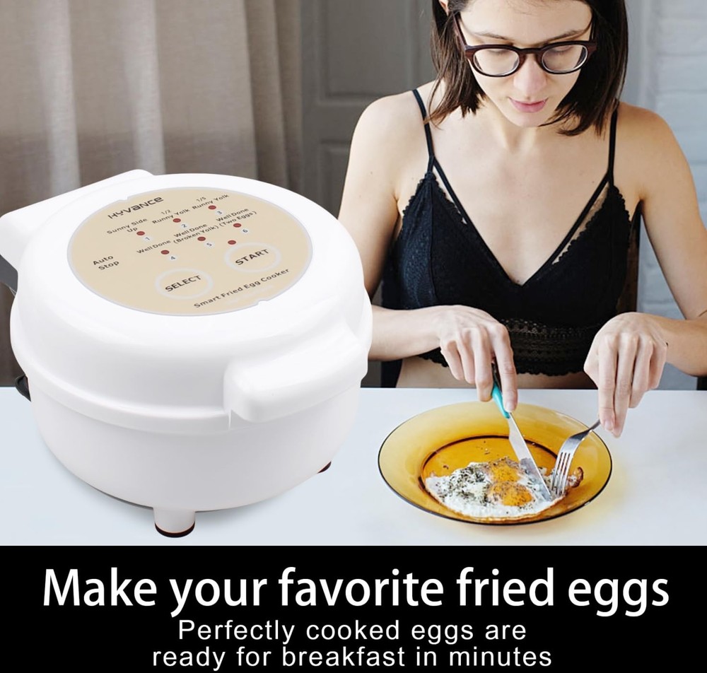 Smart Fried Egg Cooker, Automatic Fried Egg Maker for 6 Features like Sunny S...