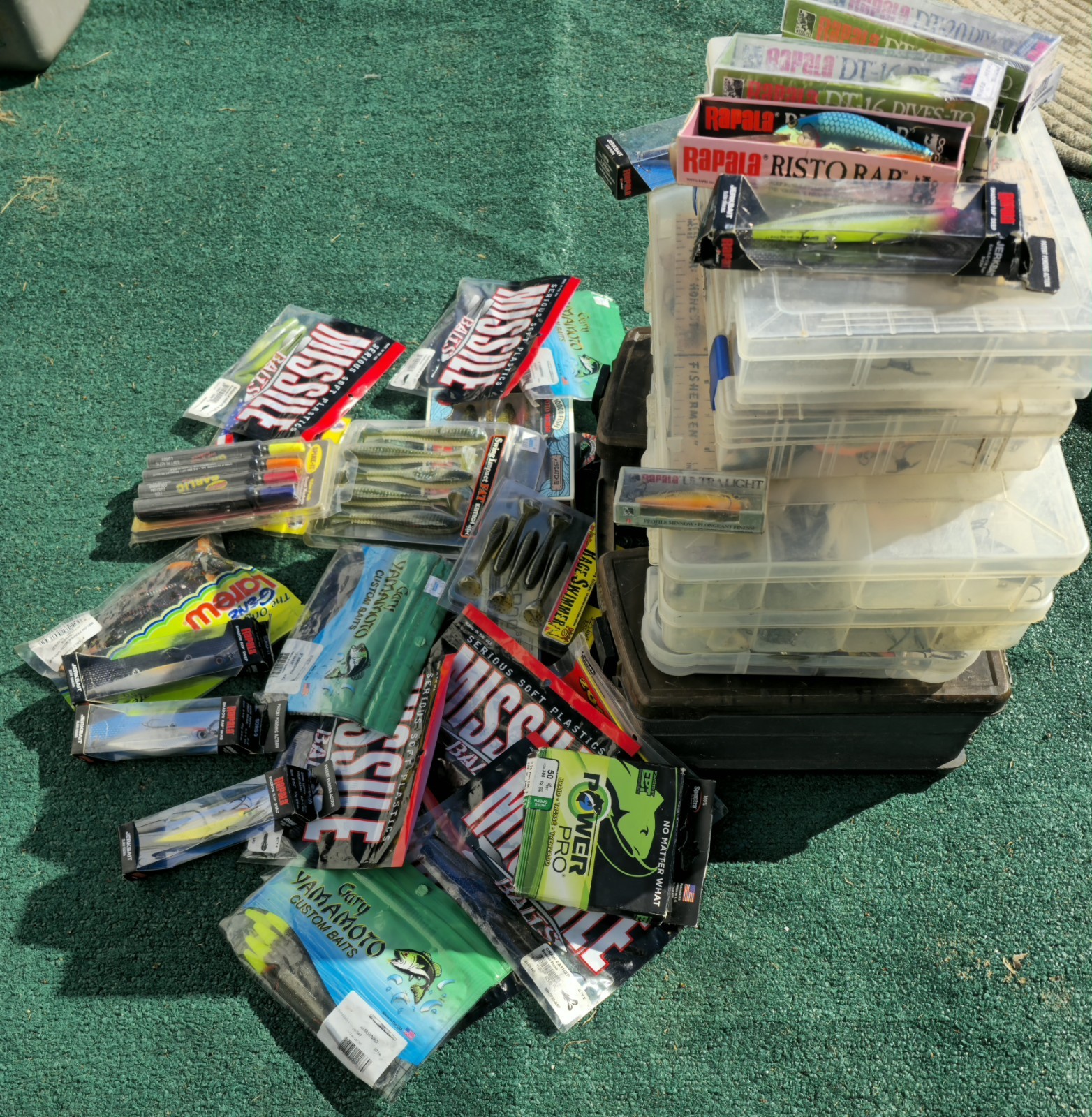 Fishing Tackle Lot Rapala Crankbaits, Worms, Hooks, New & Used Some New Vintage