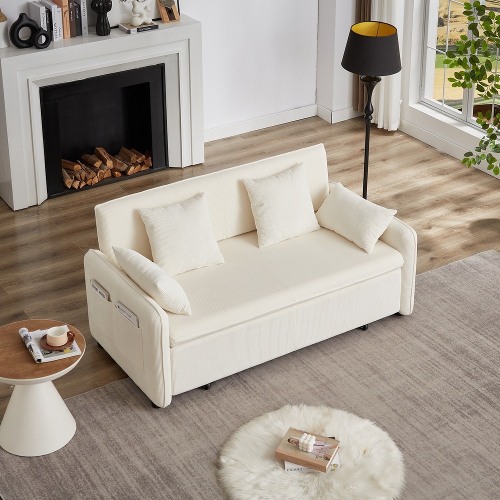 Convertible Sofa Bed 3 in 1 Multi-Function Folding Sleeper Sofa Bed w/ Pillows