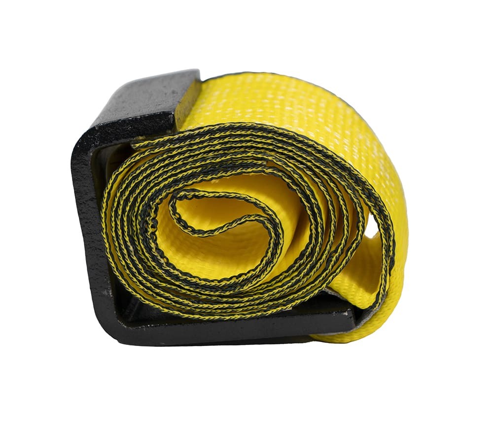 (20 Pack) 4" x 5' Roll Off Container Yellow Winch Strap w/ Large Flat Hook fo...