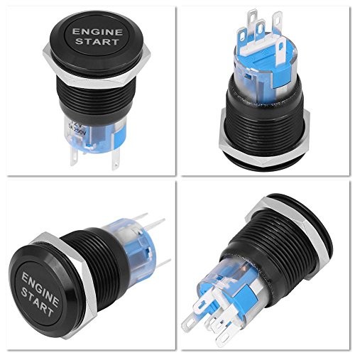 DC 12V LED Car Engine Start Stop Push Button Switch Ignition Starter Black