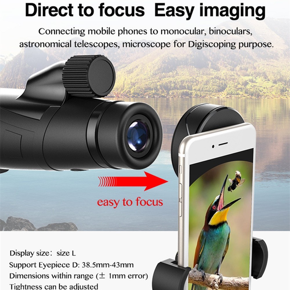 Mobile/Telescope Clip Mount Spotting Scope Adapter Precise Focusing Bracket