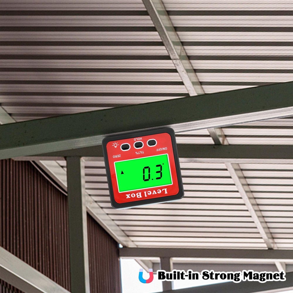 Digital Angle Finder Level Gauge Measuring Tools Magnetic Protractor Box Bevel
