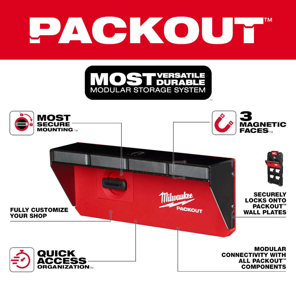 Milwaukee 48-22-8346 PACKOUT Magnetic Wall Mounted Rack