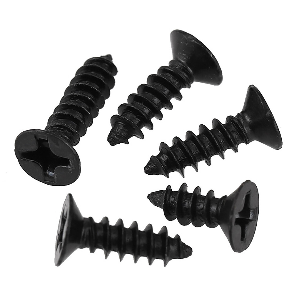 Small Tapping Screws Mini Phillips Flat Countersunk Head Black M1-M3 Sheet Metal