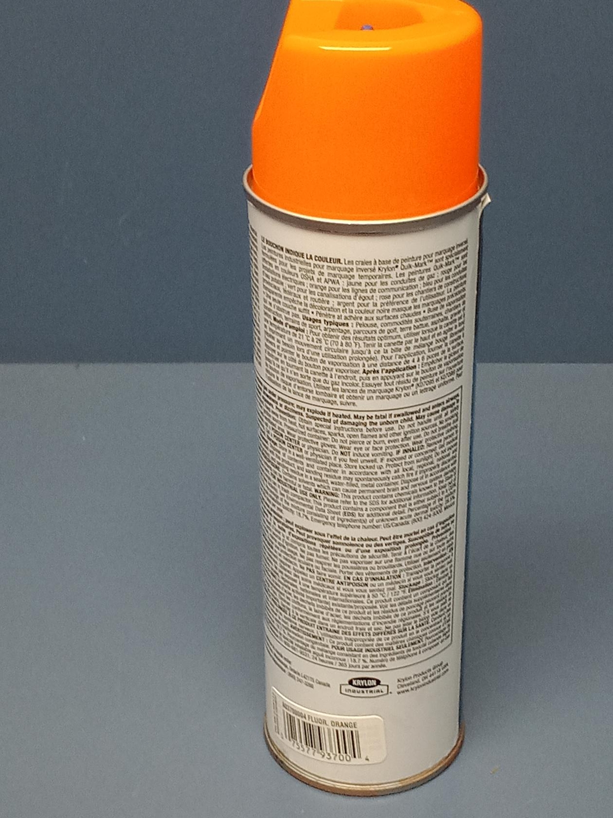 (12 Cans) Krylon Quik Mark Water Based Marking Paint Fluorescent Orange - 17oz