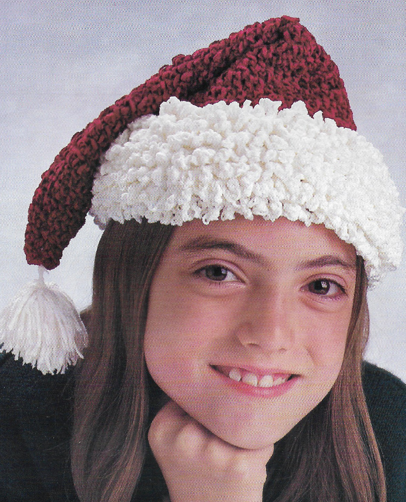 Chenille Santa Hat crochet pattern instructions