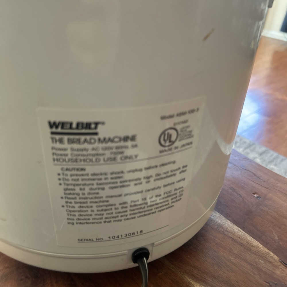 The Bread Machine Welbilt White ABM-100-3