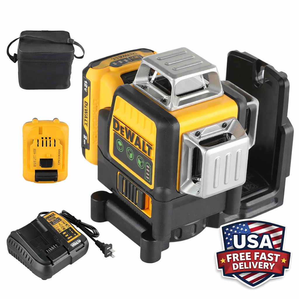 DeWalt DW089LG 12V Green Line 3 x 360 Laser Level Laser + battery + charger