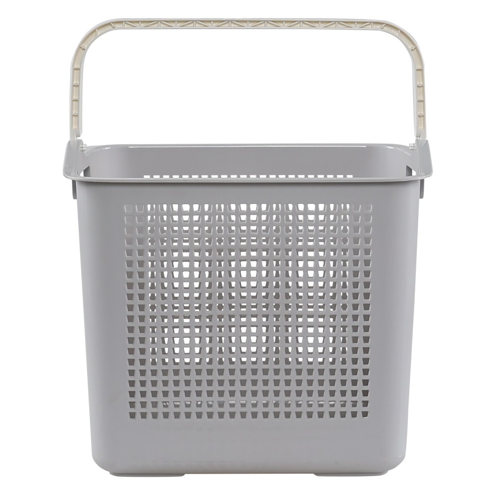 4-Packs 35 L Plastic Clothes Baskets with Handle, Flexible Laundry Hamper, Grey
