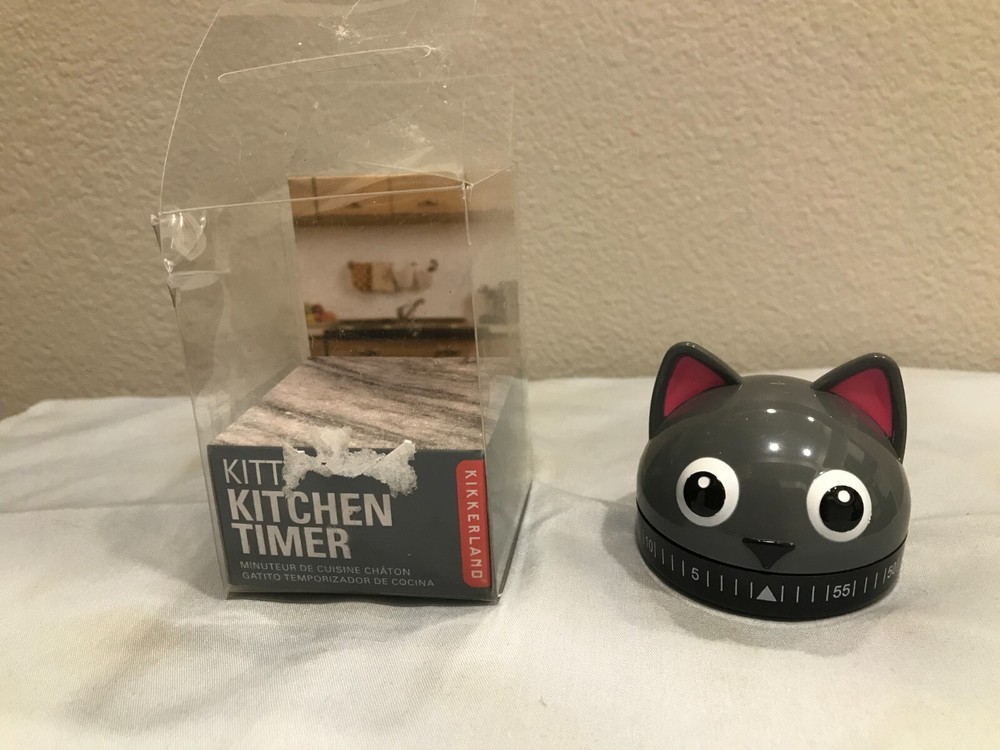 KITTY KITCHEN TIMER....NEW/ BOXED...BY KIKKERLARD