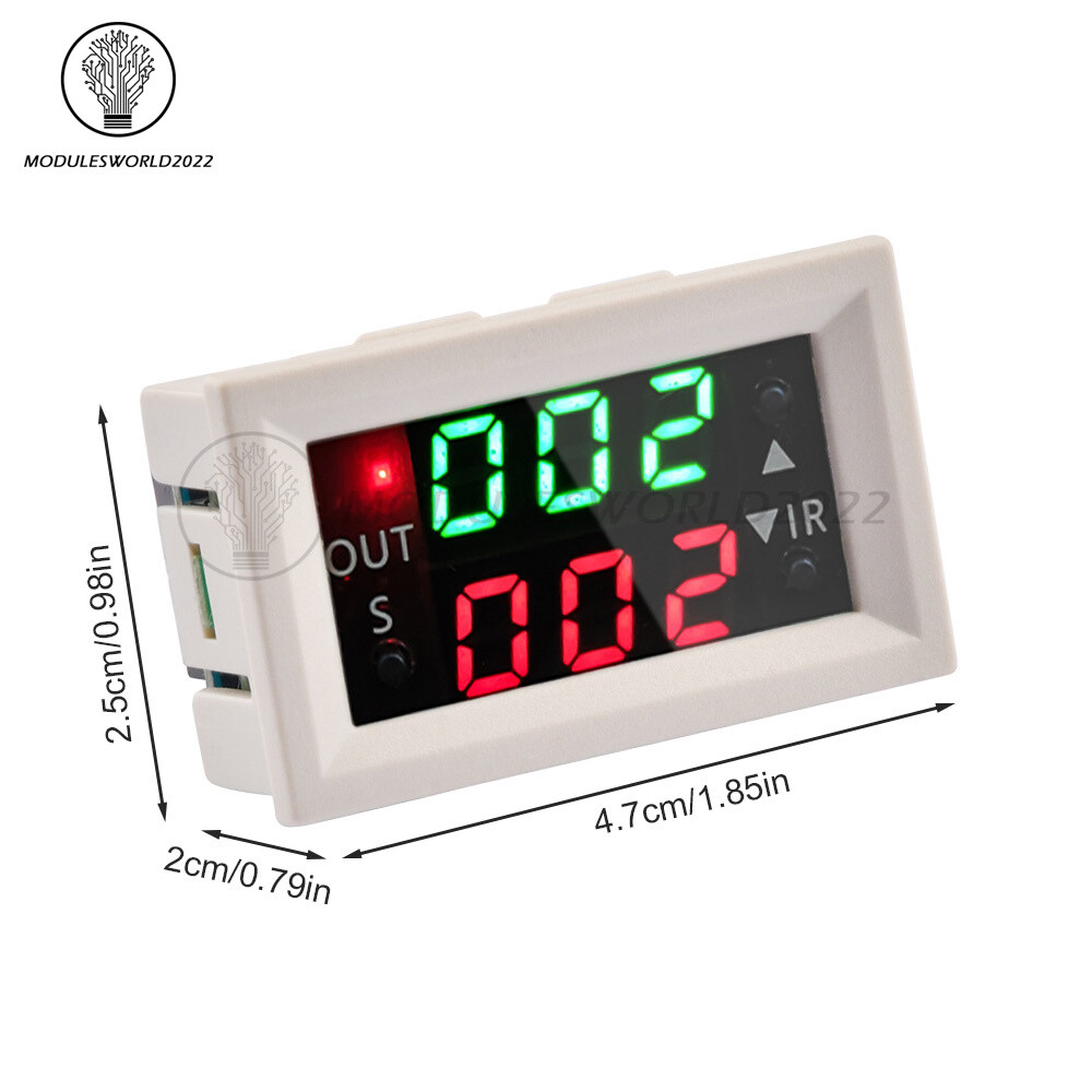 T2401-N DC12V Delay Dual Display Digital Time Relay Module Cycle Timer Control