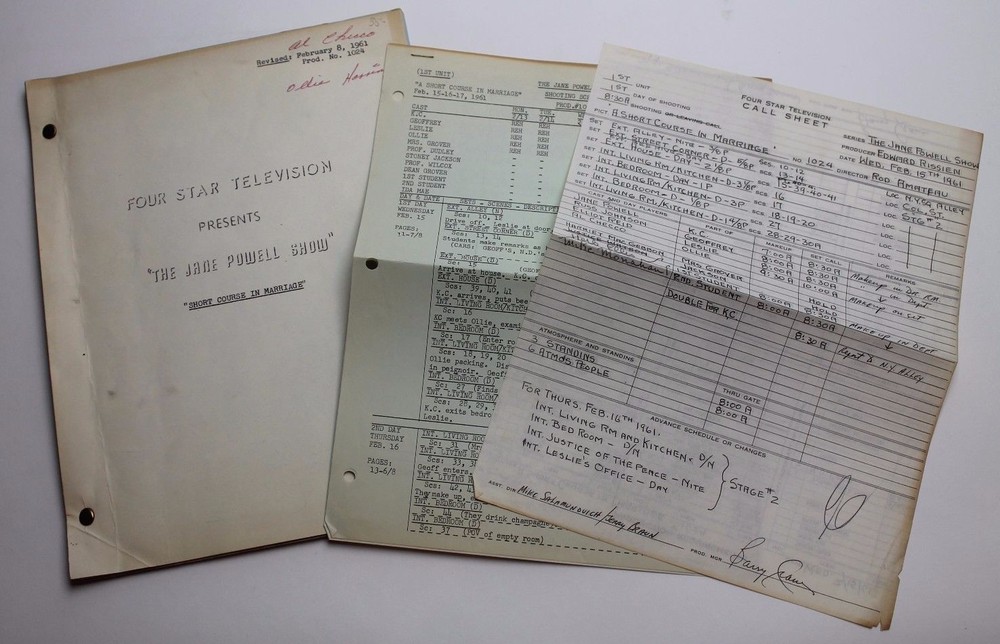 THE JANE POWELL SHOW / 1961 PILOT TV Series Script