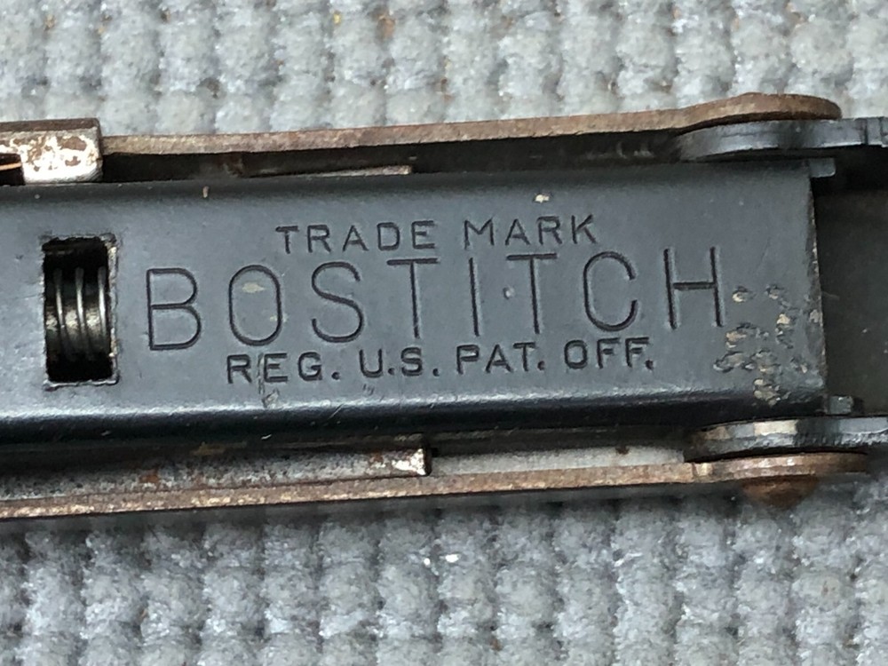 Vintage Bostitch Black Metal Stapler Small Locking Desktop