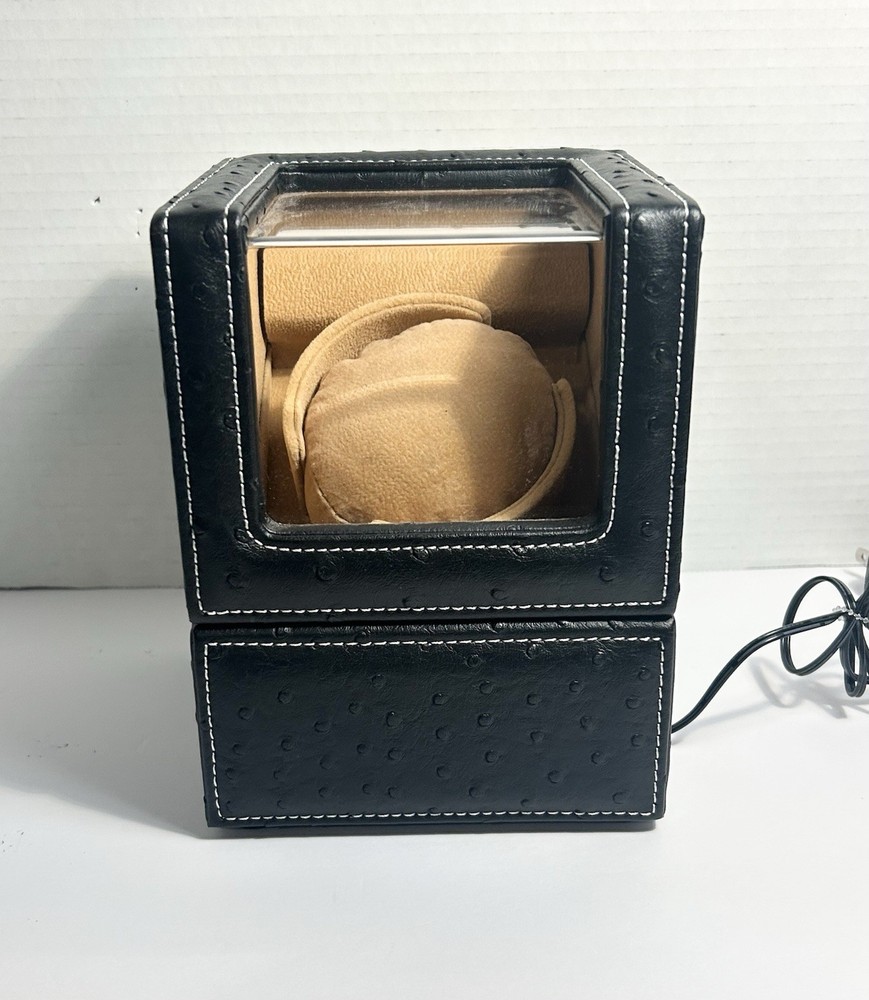 Triple Tree Single Automatic Watch Winder – Quiet Motor – Black Display Case