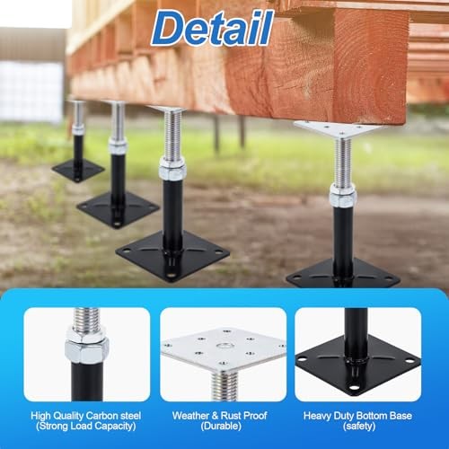 4-Pack Adjustable 5"-8" House Jack for The Floor，Mini Screw Post Pole for
