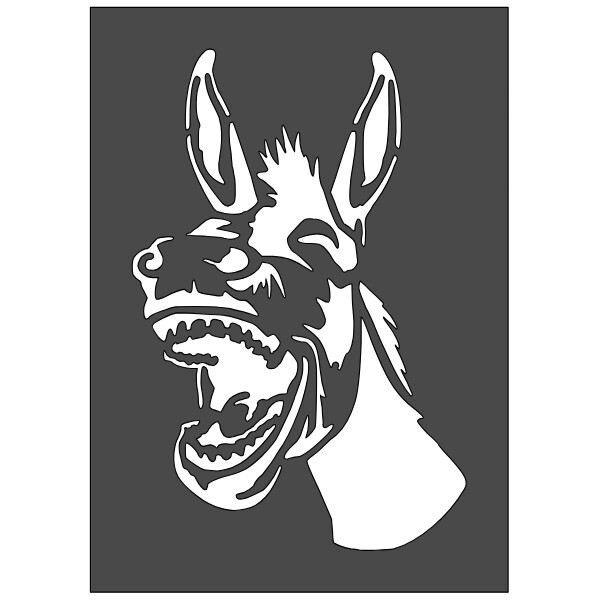 7"x10" Clear Plastic Stencil - Donkey Mule (SC843)*****