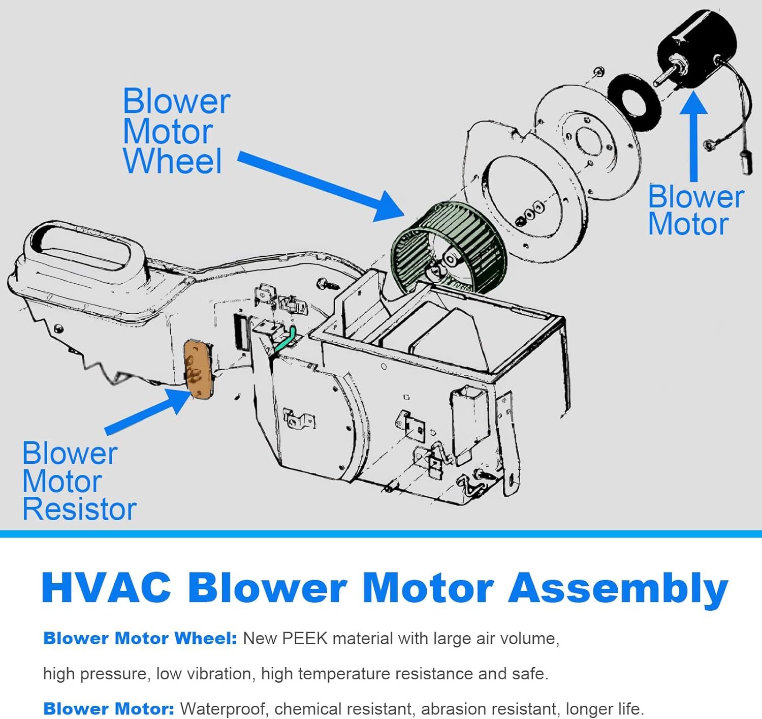 Heater A/C Blower Motor Fan For 2005 06 07-15 Toyota Tacoma Pickup Truck 700188