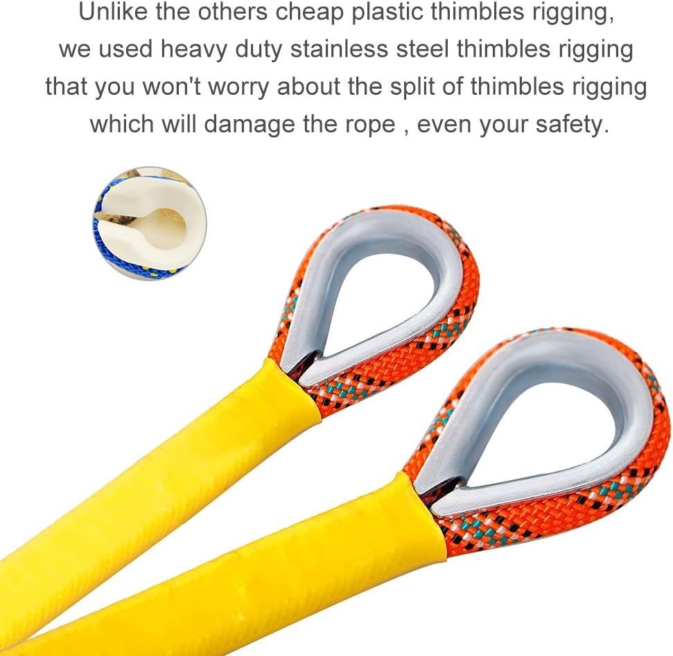 Durable 32ft Polyester Climbing Rope - Low Sliding Rate, High Strength 3300lbs