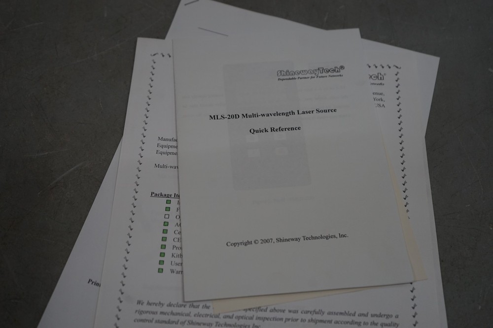 ^ Shineway Tech MLS-20D Multi-wavelength Laser Source #X5273