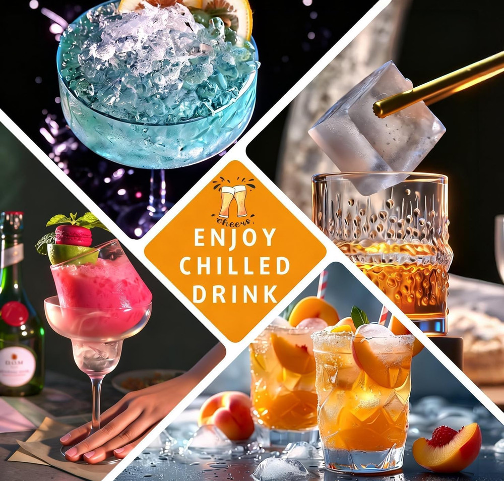 2-Pack Large Ice Cube Trays for Whiskey, Stackable & Easy-Release Silicone Squar