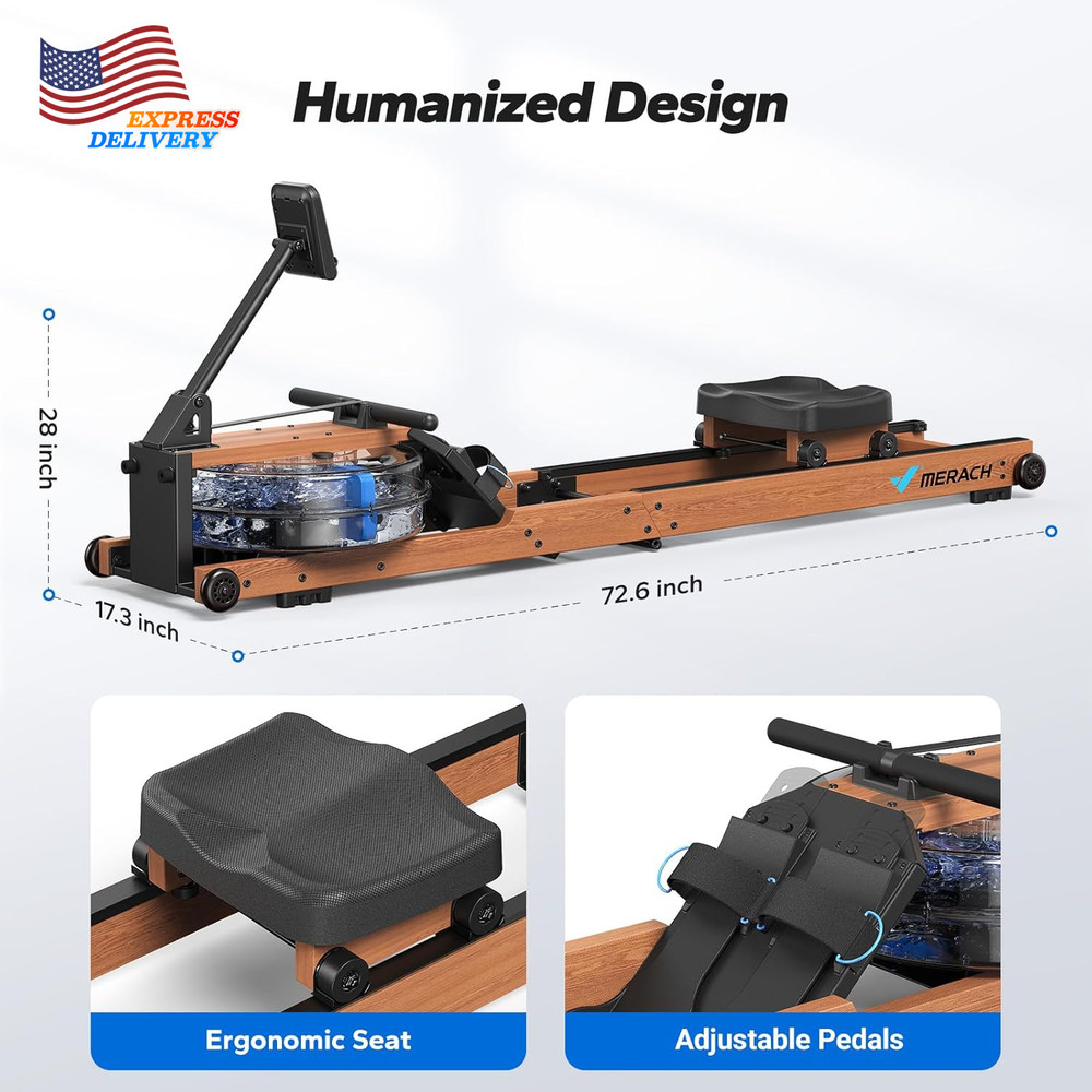 Water Rowing Machines Foldable Row Machine with 400LBS Weight Capacity