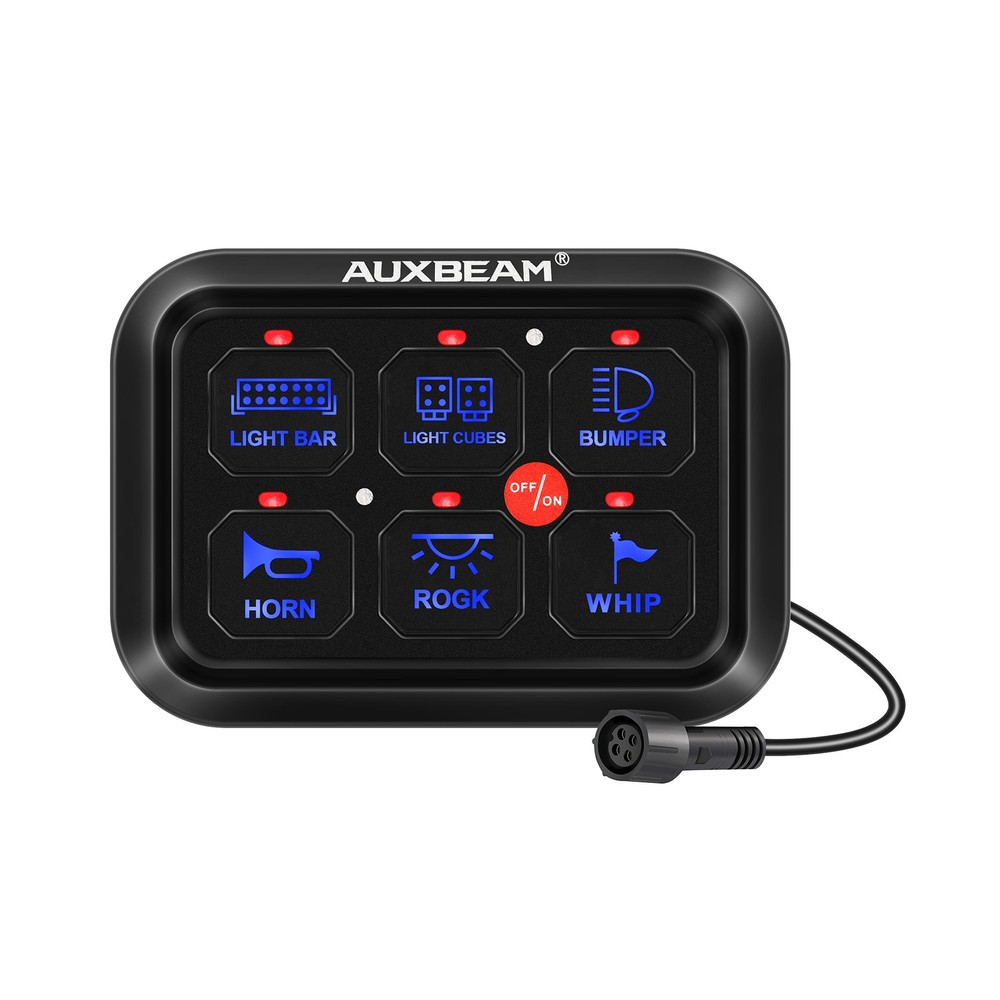 Auxbeam 6 Gang Switch Panel BC60 Universal LED Circuit Control Box Relay System